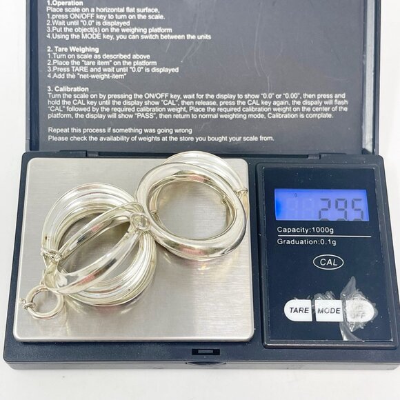 Vintage K&L 835 Silver Modernist Chunky Circle Link Bracelet German Mid Century - Picture 9 of 9